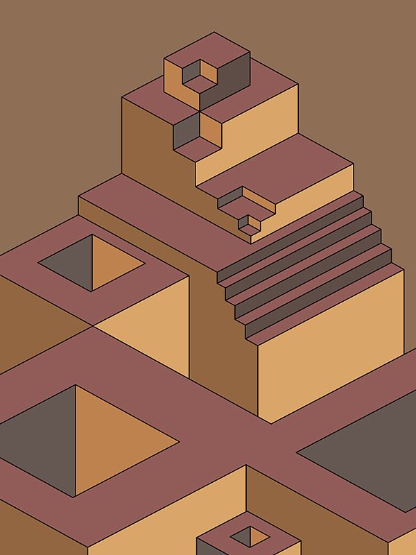 Vector 3D outline model structure geometric pattern background for design